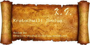 Kratochwill Ibolya névjegykártya