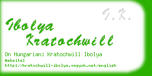 ibolya kratochwill business card